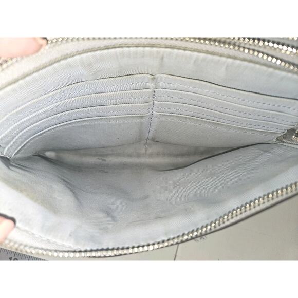 Coach Wristlet Wallet Double Zipper Light Blue 8x5 - Picture 10 of 11